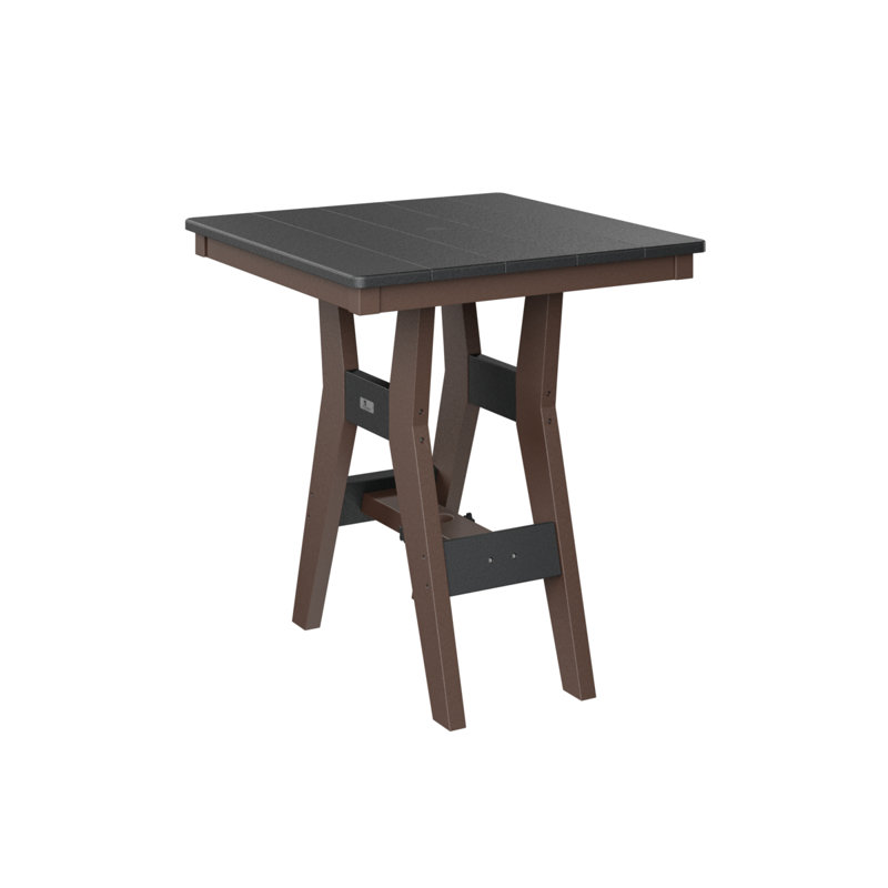 Harbor Outdoor Square Bar Table, Black, Chocolate Brown