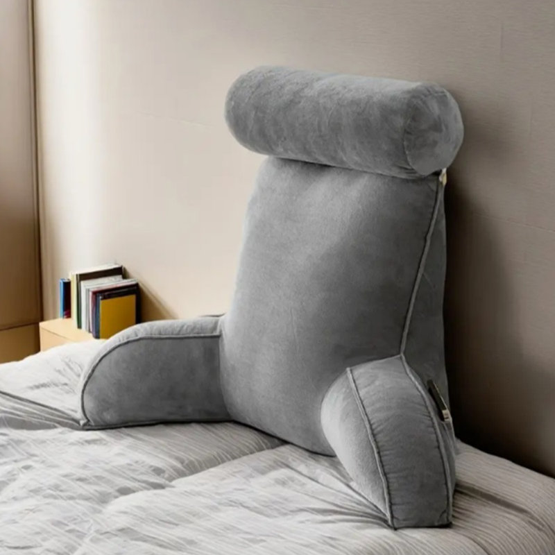 Sofa Reading Bedside Pillows Suitable For Bedroom And Living Room, Novelty 21.67"H x 29.55"W, Gray