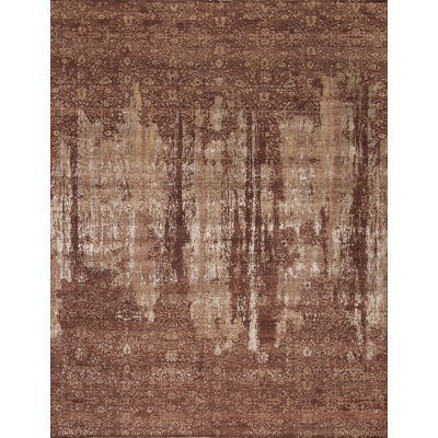 Avant-Garde Damask Area Rug in Brown