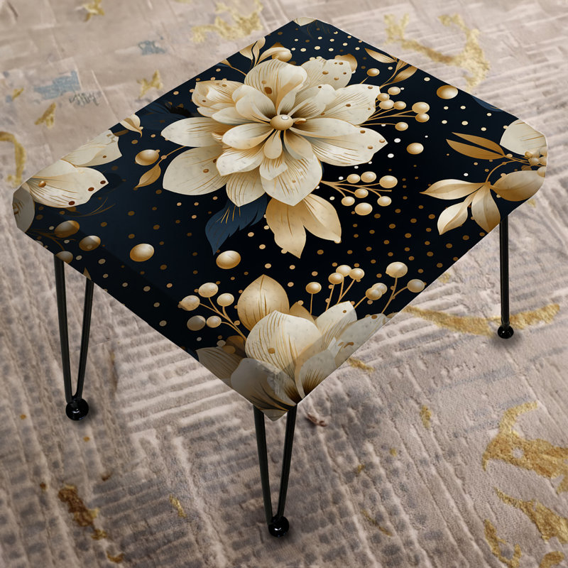 Victorian Elegance Polka Dots Pattern III - Polka Dots Rectangle Ottoman