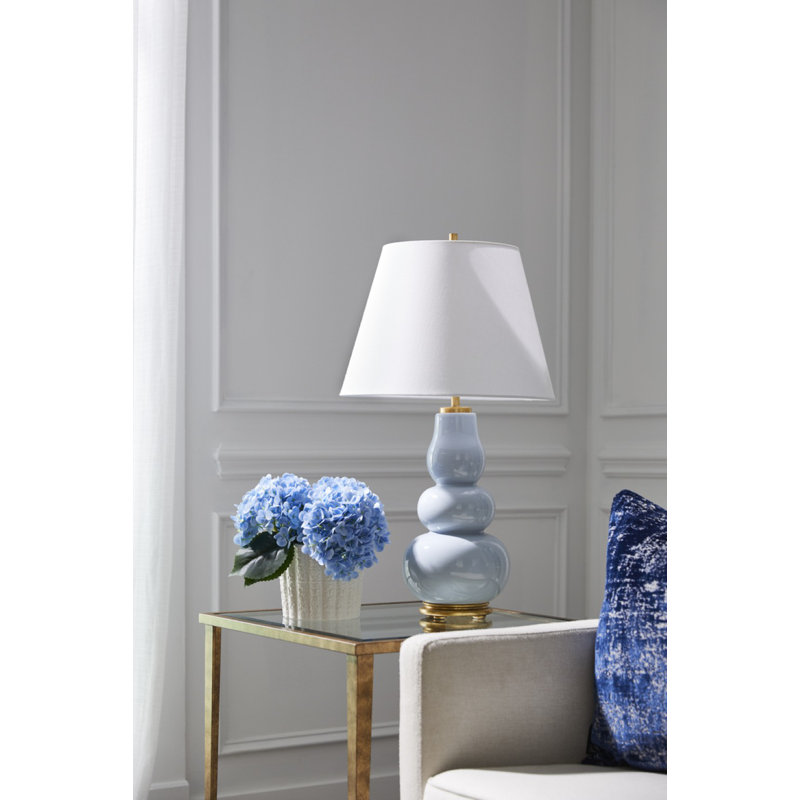 Denise Table Lamp, Gold/Light Blue