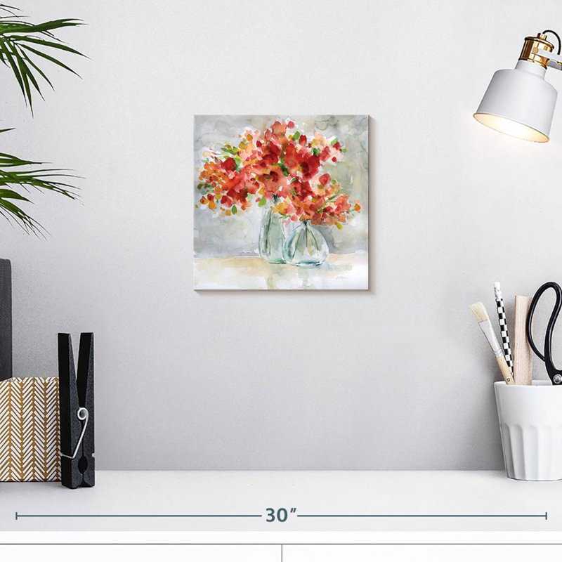 Arrangement rouge, H 10 po x l 10 po
