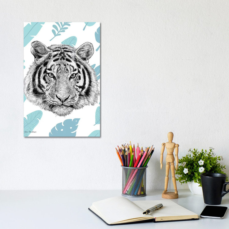 Tropical Tiger by Seven Trees Design - Wrapped Canvas Gallery-Wrapped Canvas Giclée, 30.48cm H x 20.32cm W
