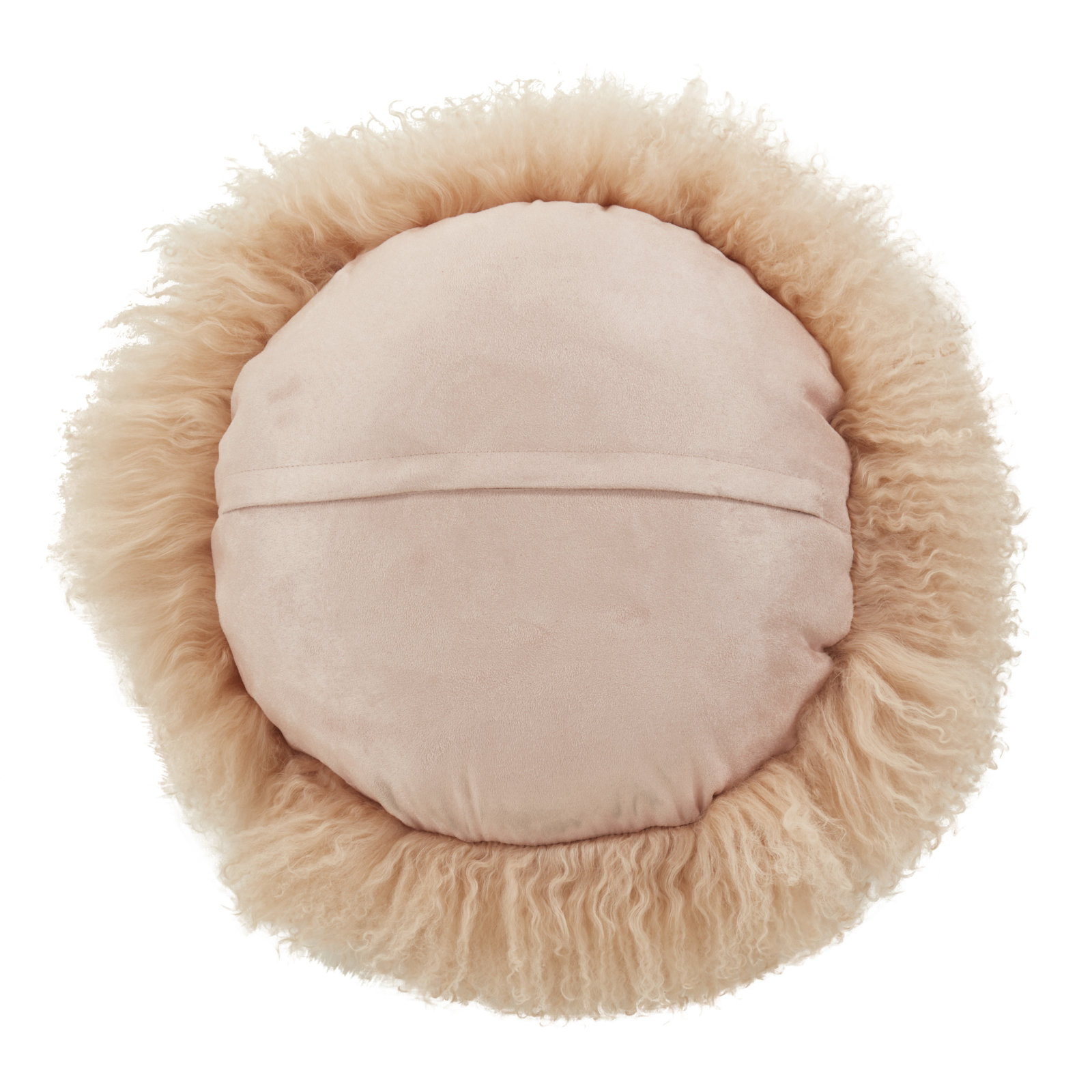 Mongolian Lamb Pillows Throw Pillow, 16"H x 16"W, Peach
