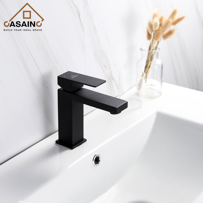 Matte Black Stainless Steel Single Handle Bathroom Faucet