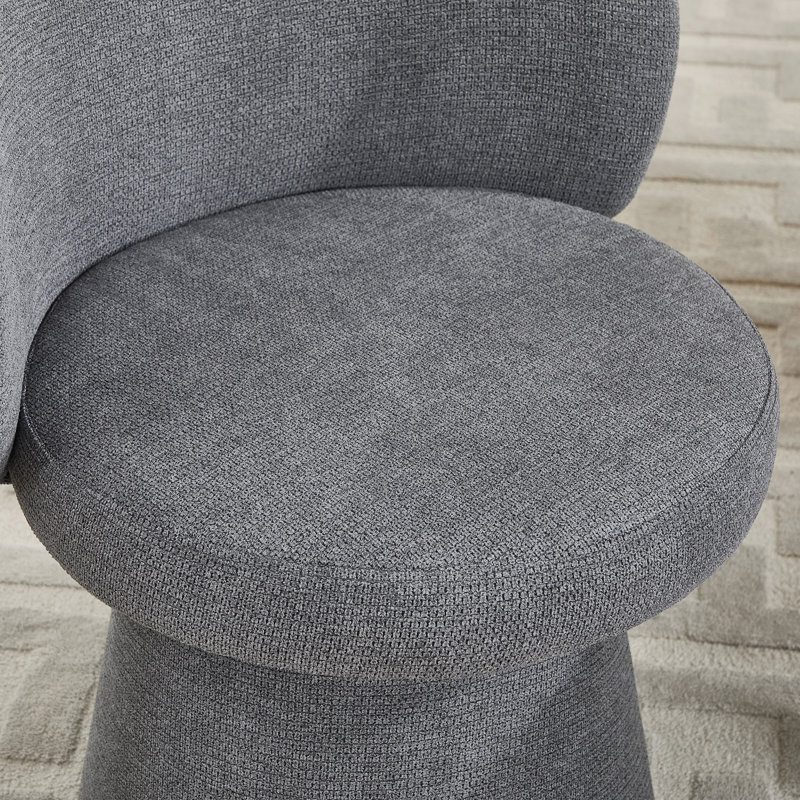 Chaise de salle à manger pivotante rembourrée avec dossier (ensemble de 2), Gris, 2