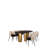 Balmain Oval Marble Dining Table with Curved Woven Velvet Chairs – 7-Piece Modern Glam Dining Set with Upholstered Seating-88252021-88968163