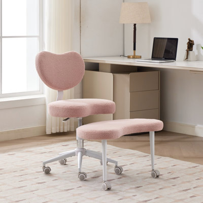 Tabouret réglable rose, chaise de bureau en croix, soutien lombaire pour les gardiens de Fidgety. Confort avec la mousse à mémoire de forme et le tabouret de bureau à domicile. Promouvoir le mouvement pivotant à 360 degrés,