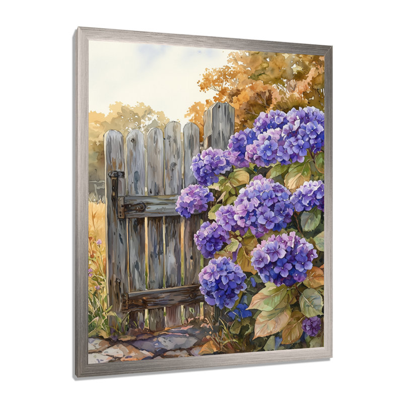 Demi - impression sur toile florale, H 32 po x l 16 po, Argent argent, Reproduction encadrée d'une seule photo