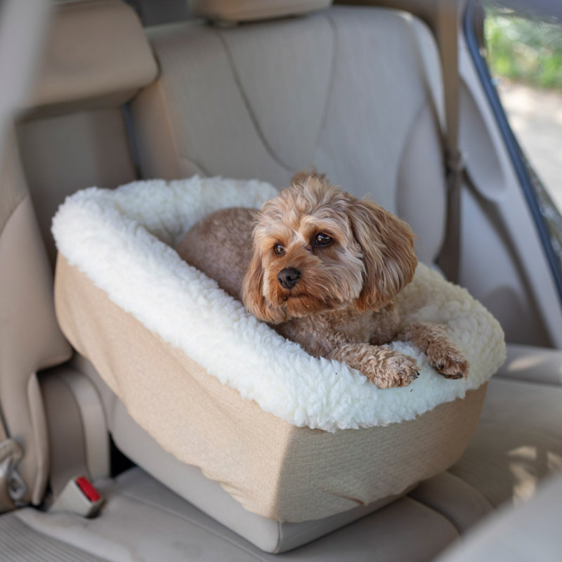 Small Tan Soft Sided Dog Car Seat Carrier