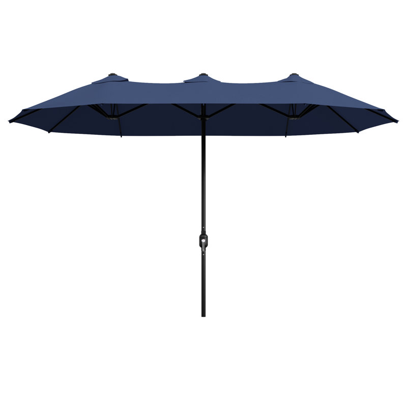 Parasol d'extérieur 13 pi double face, Bleu