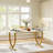63" Modern Dining Table Kitchen Table with Faux Marble Table Top