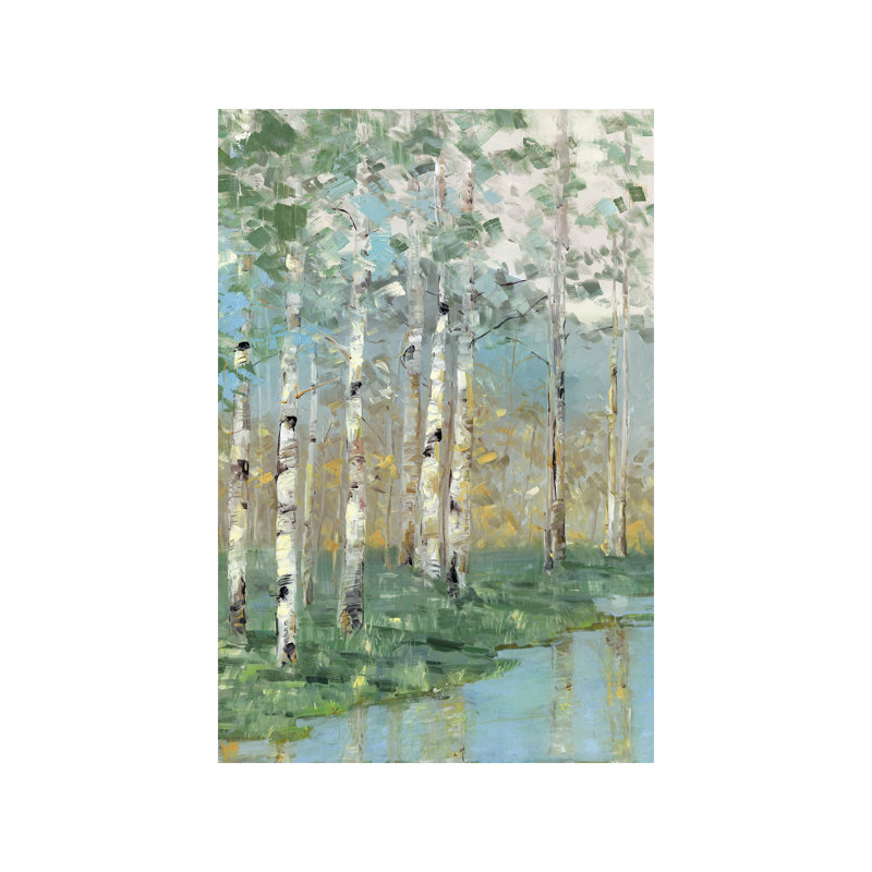Birch Reflections I by Sally Swatland - Wrapped Canvas Painting, 101.6 cm H x 66.04 cm W x 1.91 cm D