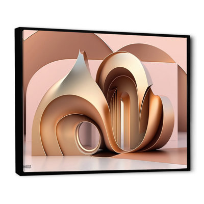 "Architecture of the future" rose et or sur toile