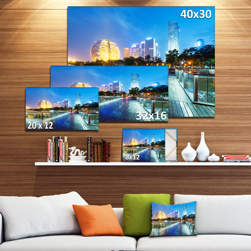 Gratte-ciels china hangzhou-impression sur toile, H 20 po x l 20 po x P 1 po, Toile tendue