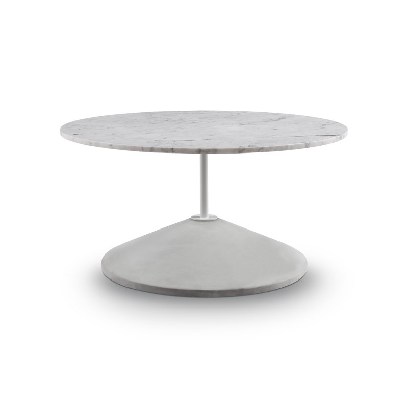 Nihar Pedestal Coffee Table, Grey/Gloss