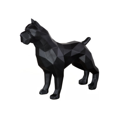 Pitbull Facet Sculpture, Matte Black