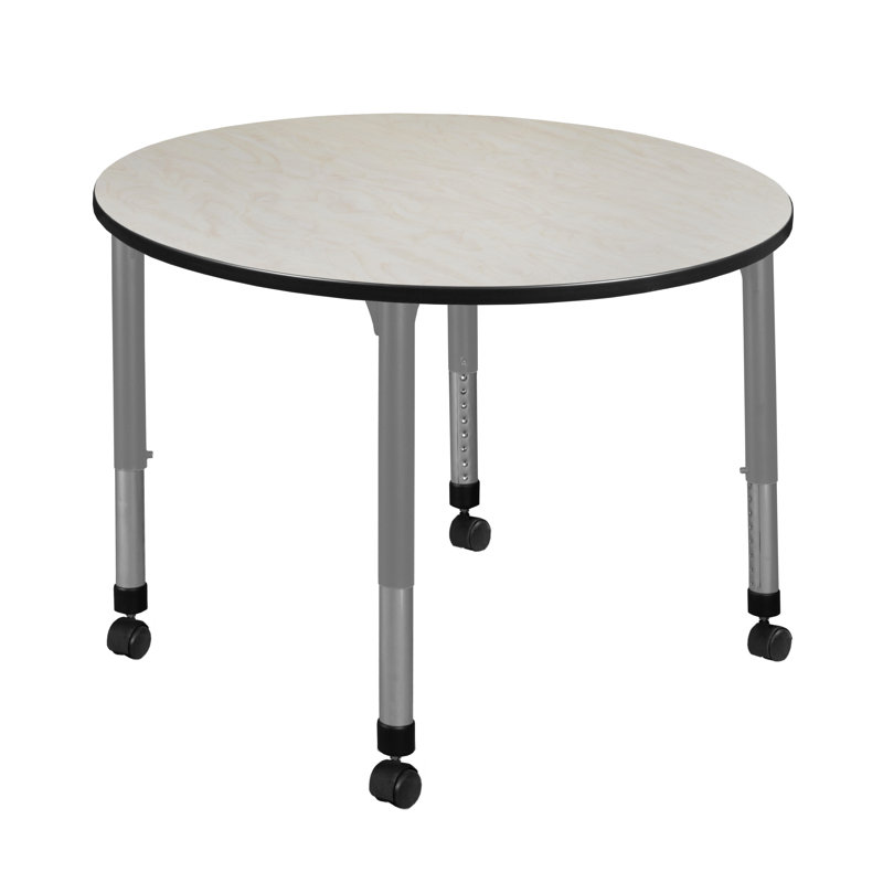 Table de salle de pause de 61 po Kee Mobile, Érable, H 34 po x L 61 po x l 61 po