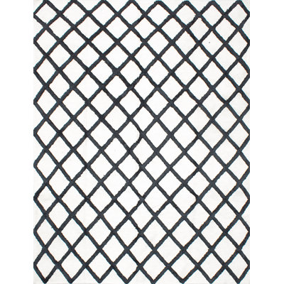 Motif géométrique bleu marine foncé/crème clair tapis décoratif Bonefield