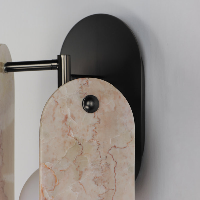 Megalith 1 - Light Armed Sconce, Gunmetal/Rose Jade