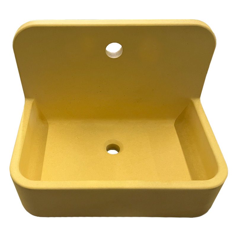 Newterra Handmade Concrete Wall/Vessel 22" Bathroom Sink, Sun, Single