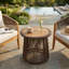 Tables de patio sans assemblage, en bois d'acacia et corde d'acier, style bohème moderne pour terrasse-1262959720