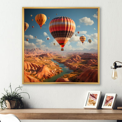 «Hot Air Balloon Voyage In The Skies Harmony II», reproduction d'art sur toile