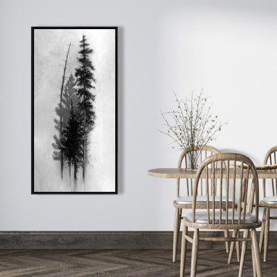 Silhouette of trees - 24"x48" Framed canvas