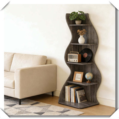 Utilitarian Corner Shelf 5-Tier Spacious Compact Space-Saving Organizer