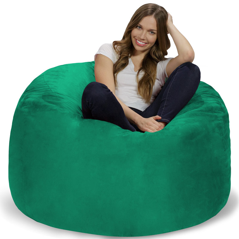 Bean Bag Chair - Shredded Memory Foam Filled Round Furniture Bean Bag Chair with Removable and Machine Washable Cover - Bean Bag Sofa Lounge Chair with Soft Micro Fiber Cover  - Bean Bags in Multiple Colors and Sizes