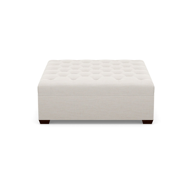 Square Tufted Ottoman, 3906-99, Walnut