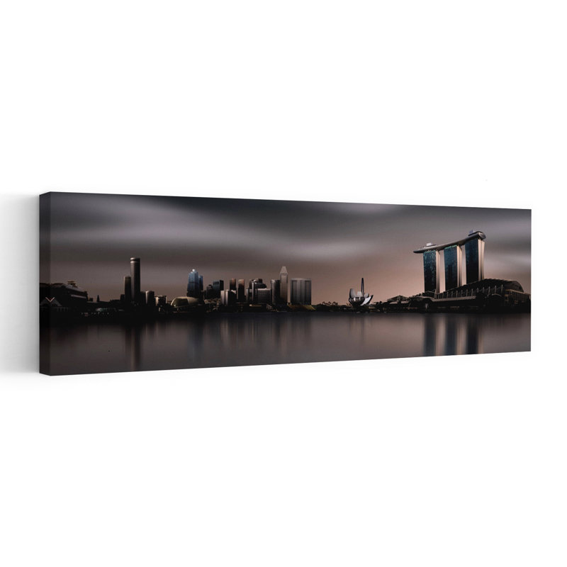 «Dramatic singapour», art dramatique moderne, ville sereine, H 12 po x l 36 po