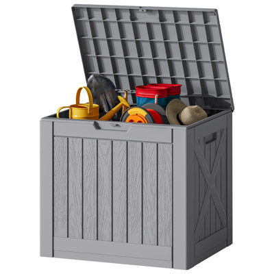 40 Gallon Outdoor Indoor Resin Deck Box And Waterproof Package Delivery Box by Furmax