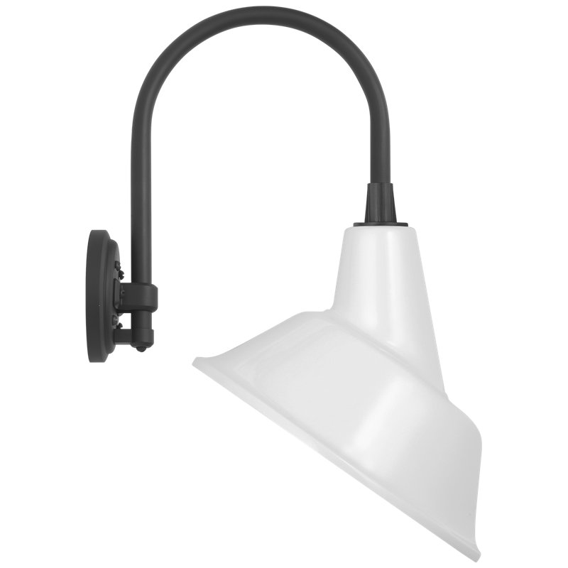 Thomas O'Brien - Light Outdoor Barn Light, Matte Black, 20.5" H x 14.25" W x 12.5" D, White