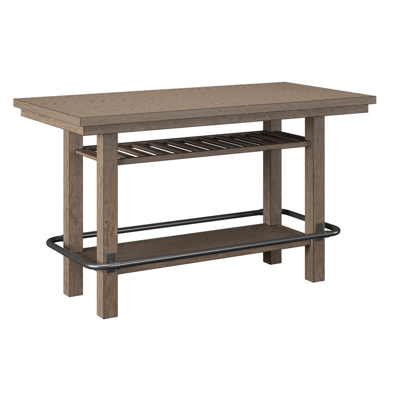Susan Lilito 72" W Oak Bar Height Storage Table