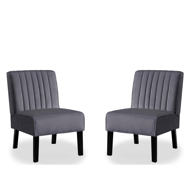 Ensemble de 2 chaises d'appoint Mid Century, Gris