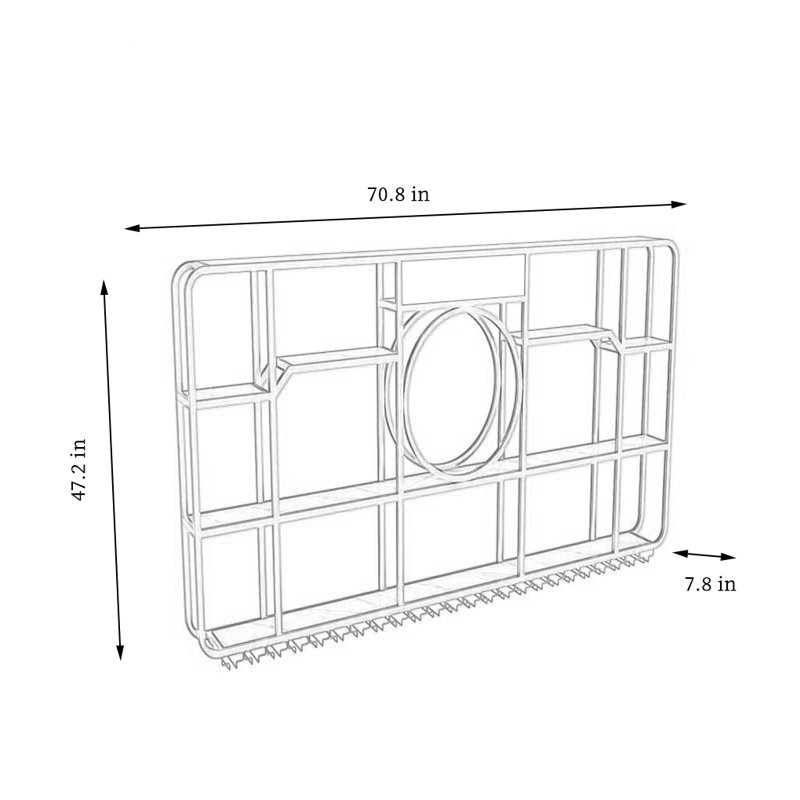 Creative Circle Wine Rack, Black, 47.2" H x 70.8" W x 7.8" D