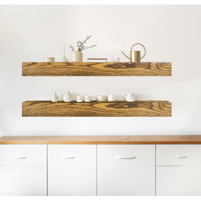 Emerald Lee 2 Piece Oak Floating Shelf
