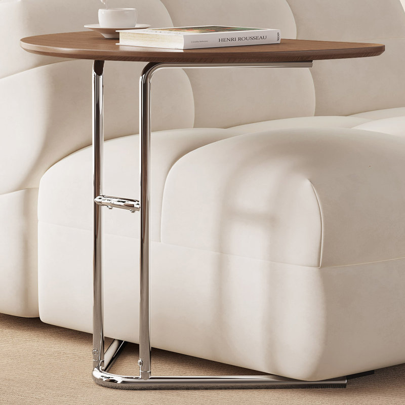 23.3" C-shaped Side Table, Walnut
