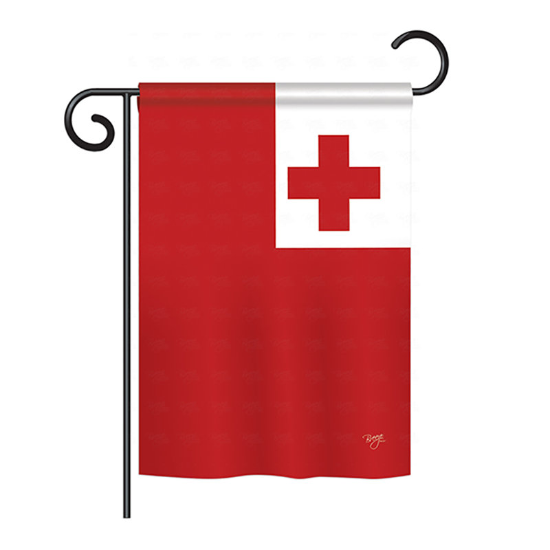 Drapeau de maison en polyester à 2 côtés tonga, H 18,5 po x l 13 po