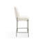 Tabouret de bar Dion en lin naturel clair et métal nickel brossé Dion-430489509