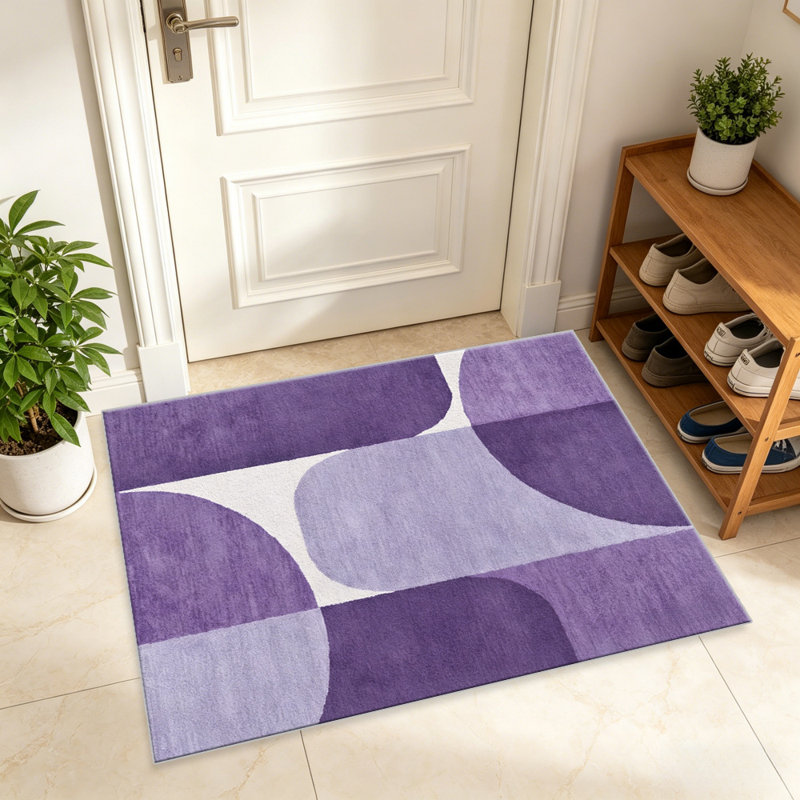 Purple Block Abstract   area rugs for Living Room, Soft and Comfortable, Suitable for all seasons, easy to maintain, machine washable Indoor floor mat, Under Table Farmhouse suitable for Bedroom, Dining Room, Study,  Balcony, Home Decor Patio