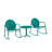 Burley 3 Pieces of Outdoor Rocking Chair Set Turquoise Gloss - Side Table & 2 Rocking Chairs-101046020