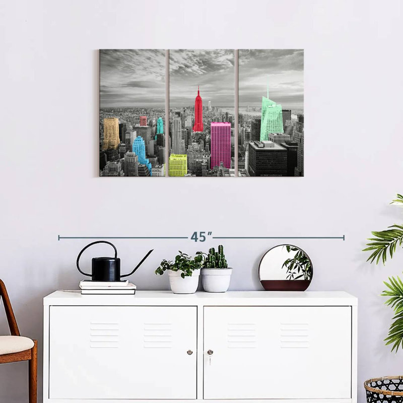 " Manhattan Pop " 3 - Pieces, 33" H x 20" W x 1.25" D
