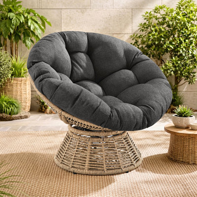 Charlcy Swivel Papasan Chair with Cushion