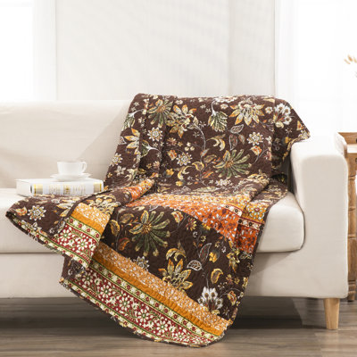 Audrey Floral Quilted Reversible Throw