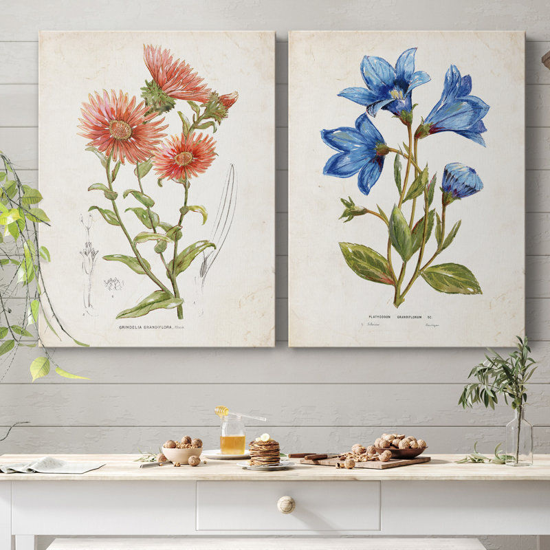 «Botanical I», ensemble de 2 reproductions d'art, Pas de tapis, H 32 po x l 48 po x P 1 po, Toile tendue