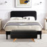 2 Pieces Bedroom Set Bed Frame With Ottoman Storage, Upholstered Platform Bed Frame And Ottoman Set