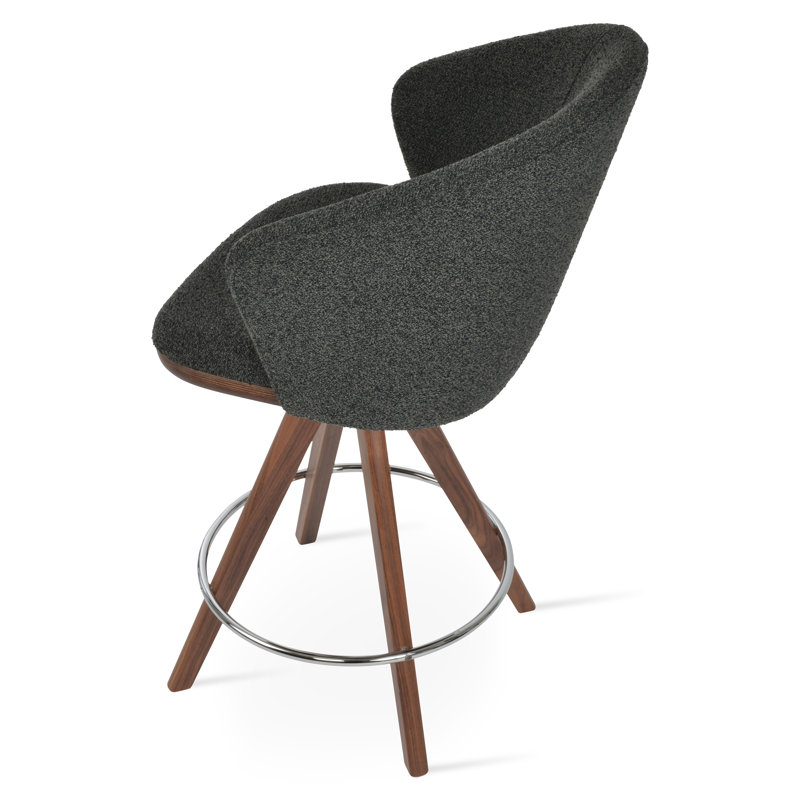 Tabouret Athena, Tabouret de bar (hauteur d'assise de 29,5 po), Noyer