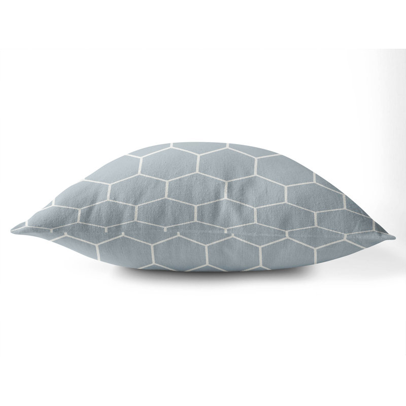 Comb Slate Blue Throw Pillow, 20"H x 20"W